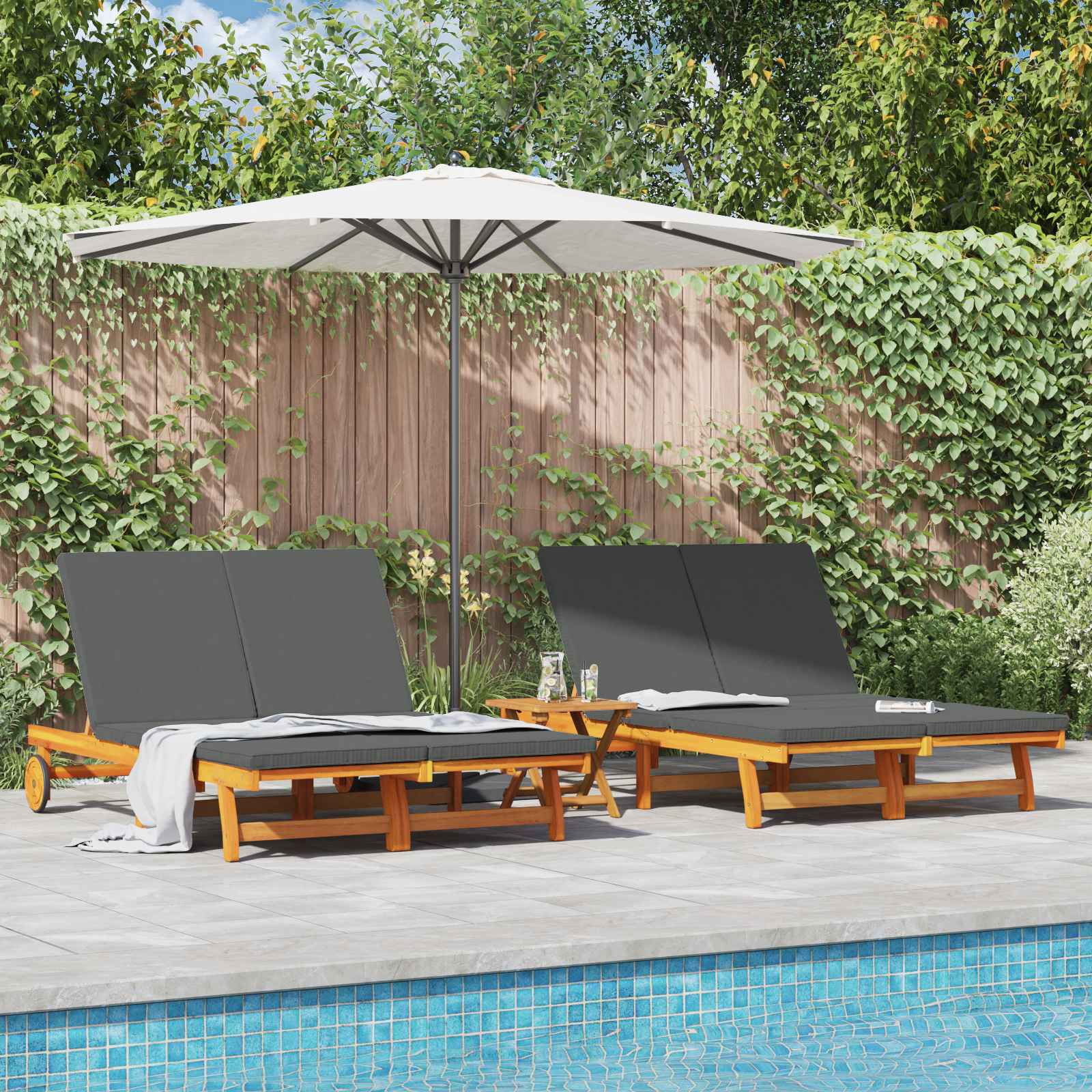 Ligstoel Bruin 125 x 200 x 84 cm Massief Acaciahout