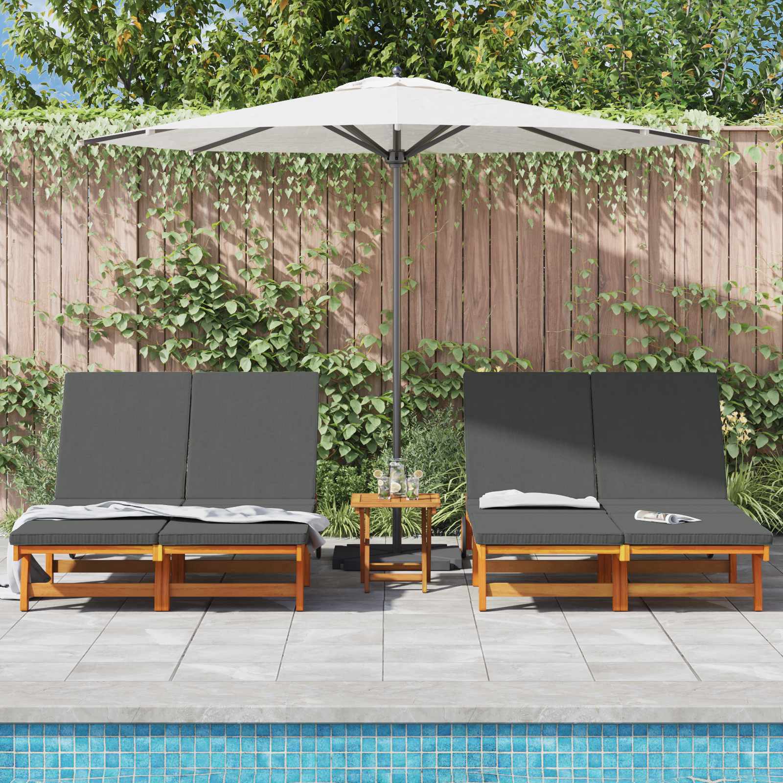 Ligstoel Bruin 125 x 200 x 84 cm Massief Acaciahout