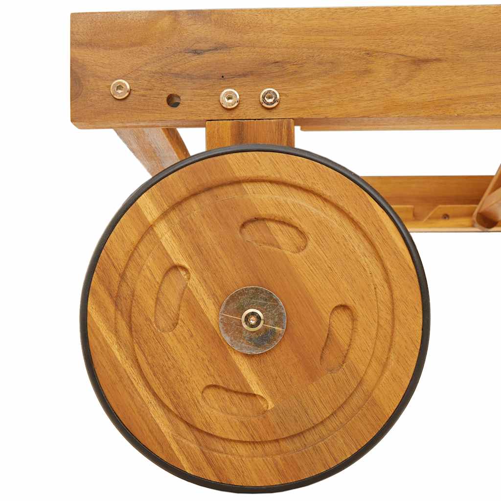 Ligbedden 2 st met tafel massief acaciahout