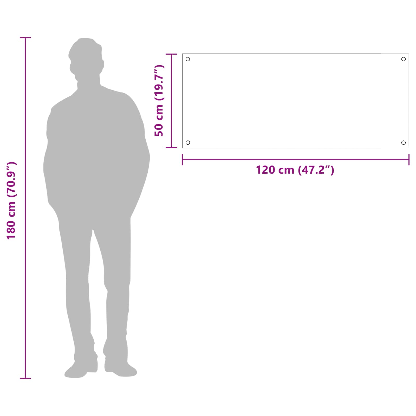 Keukenachterwand Donkergrijs 120 x 50 cm gehard glas