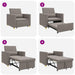 Uittrekbaar slaapbank eenpersoons Taupe 90 x 165 x 87 cm Stof