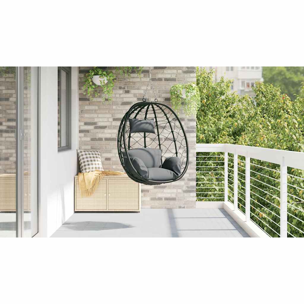 Hangende ei-stoel Antraciet 91,5 x 54,5 x 107 cm poly rattan