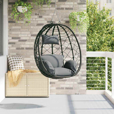 Hangende ei-stoel Antraciet 91,5 x 54,5 x 107 cm poly rattan