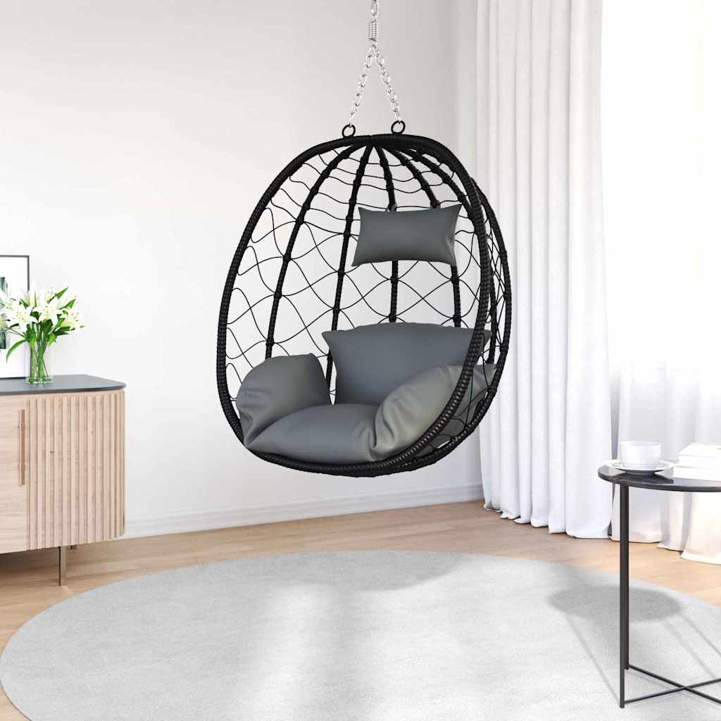 Hangende ei-stoel Antraciet 91,5 x 54,5 x 107 cm poly rattan