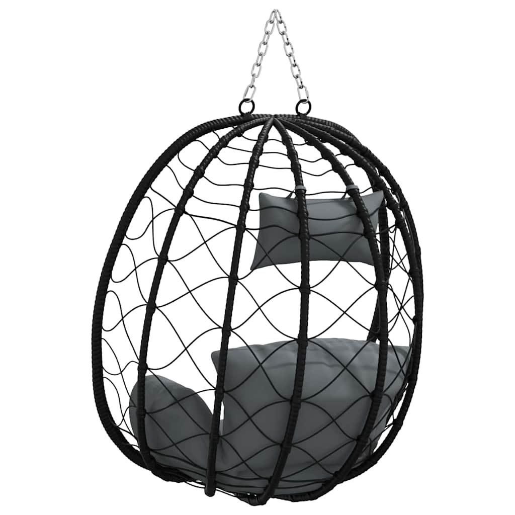 Hangende ei-stoel Antraciet 91,5 x 54,5 x 107 cm poly rattan