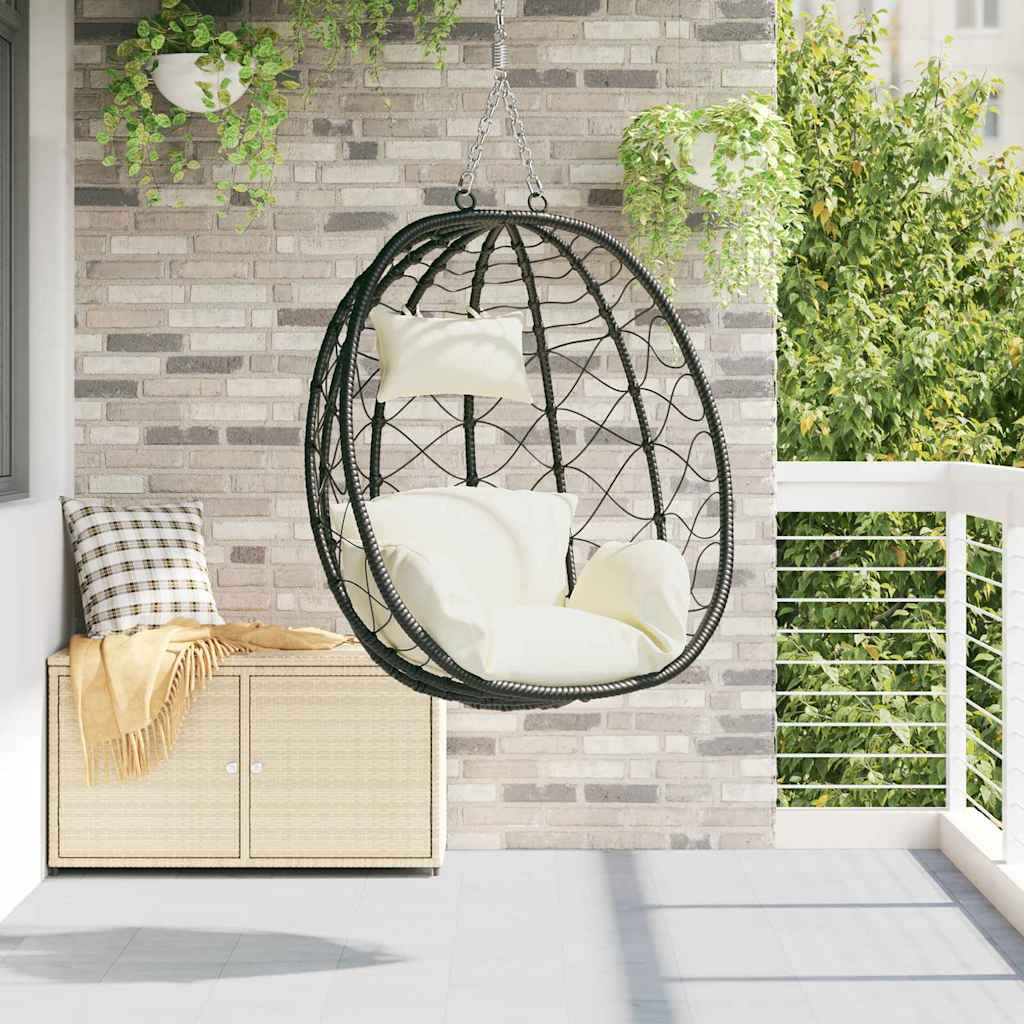 Hangende ei-stoel Crèmewit 91,5 x 54,5 x 107 cm poly rattan