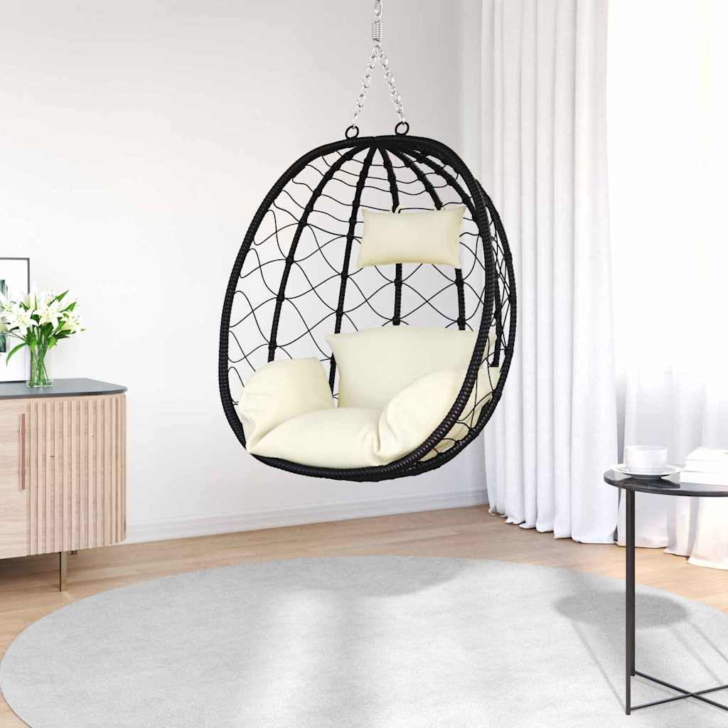 Hangende ei-stoel Crèmewit 91,5 x 54,5 x 107 cm poly rattan