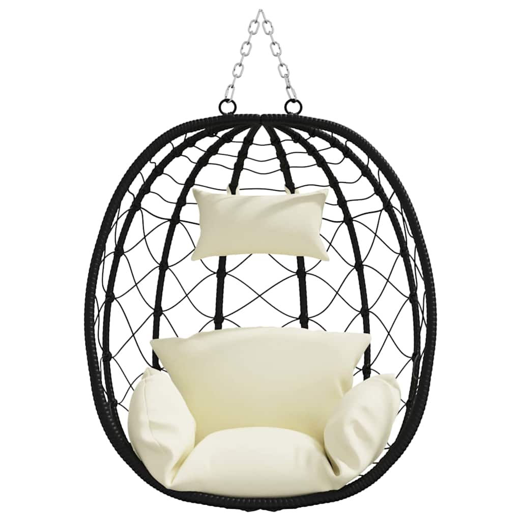 Hangende ei-stoel Crèmewit 91,5 x 54,5 x 107 cm poly rattan