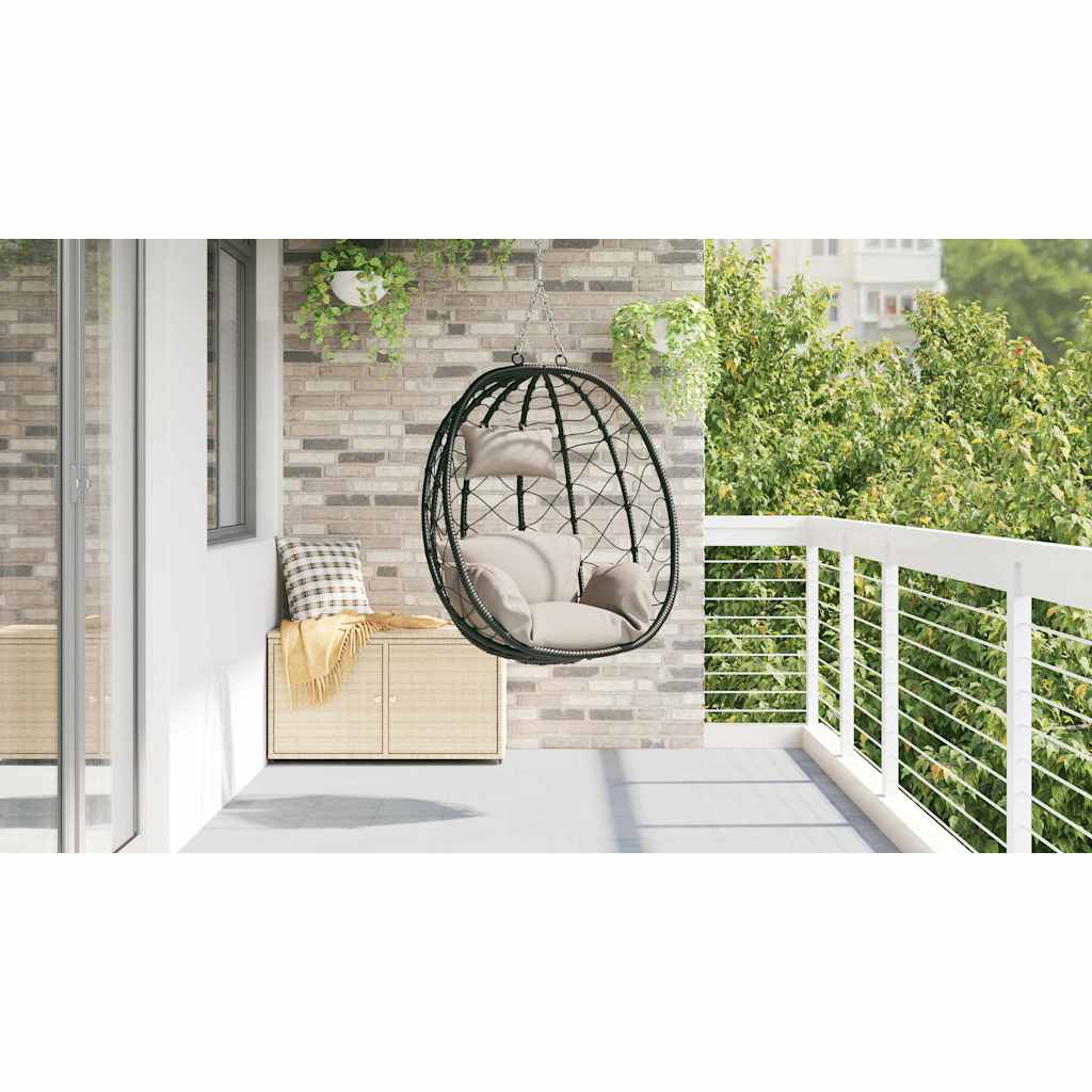 Hangende ei-stoel Taupe 91,5 x 54,5 x 107 cm poly rattan