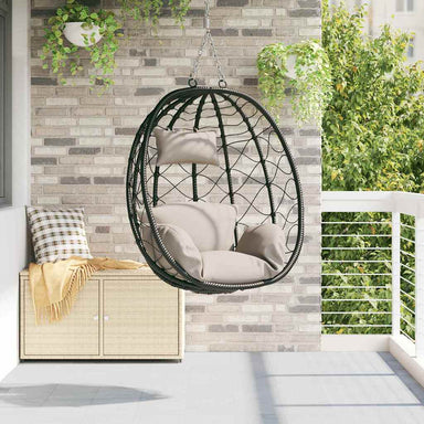 Hangende ei-stoel Taupe 91,5 x 54,5 x 107 cm poly rattan