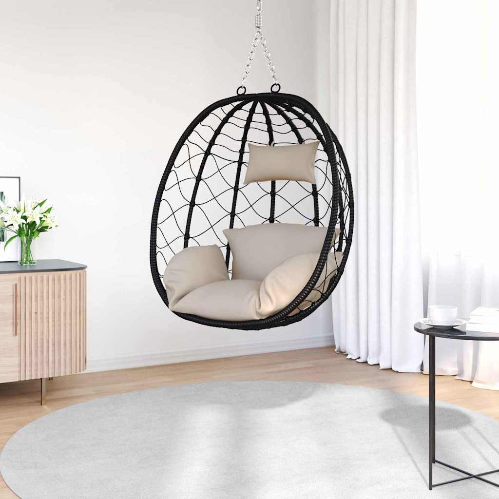 Hangende ei-stoel Taupe 91,5 x 54,5 x 107 cm poly rattan