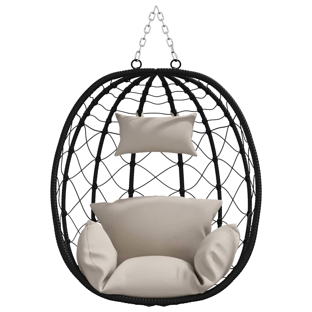 Hangende ei-stoel Taupe 91,5 x 54,5 x 107 cm poly rattan