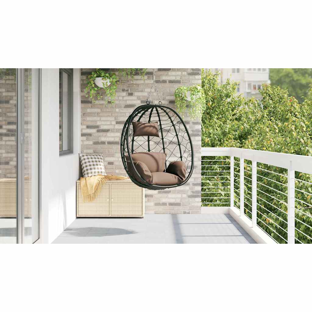 Hangende ei-stoel Koffiebruin 91,5 x 54,5 x 107 cm poly rattan