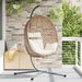 Hangende ei-stoel Licht crème 104 x 100 x 191 cm poly rattan