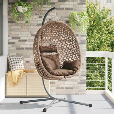 Hangende ei-stoel Koffiebruin 104 x 100 x 191 cm poly rattan