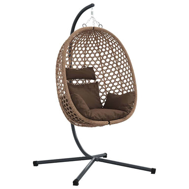 Hangende ei-stoel Koffiebruin 104 x 100 x 191 cm poly rattan