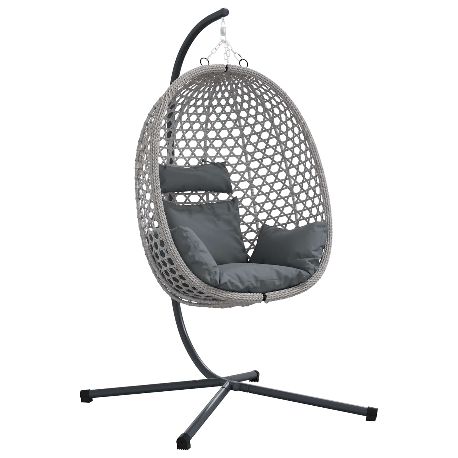 Hangende ei-stoel Antraciet en grijs 104 x 100 x 191 cm