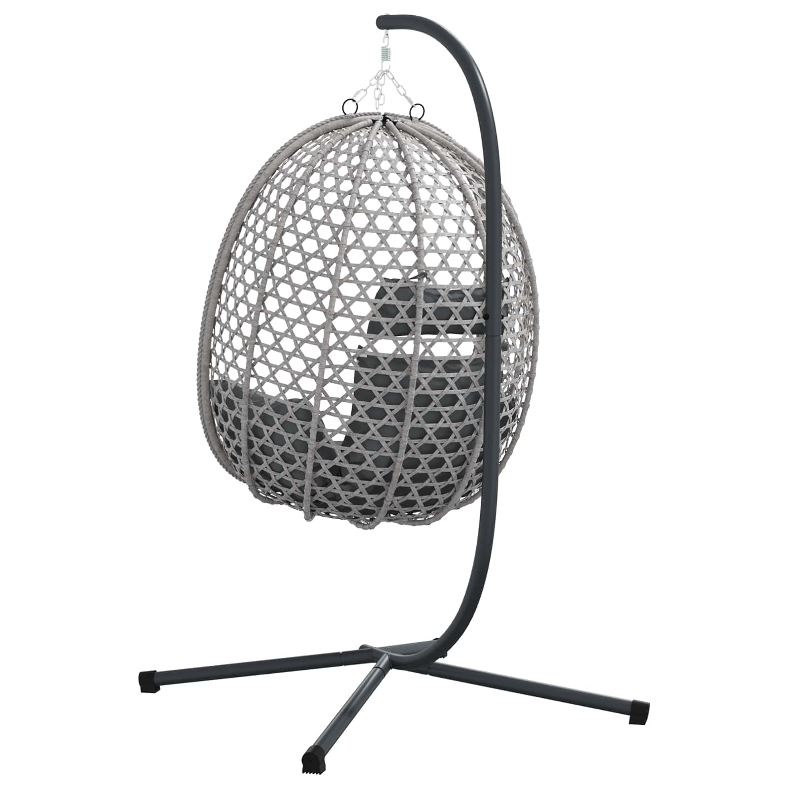 Hangende ei-stoel Antraciet en grijs 104 x 100 x 191 cm
