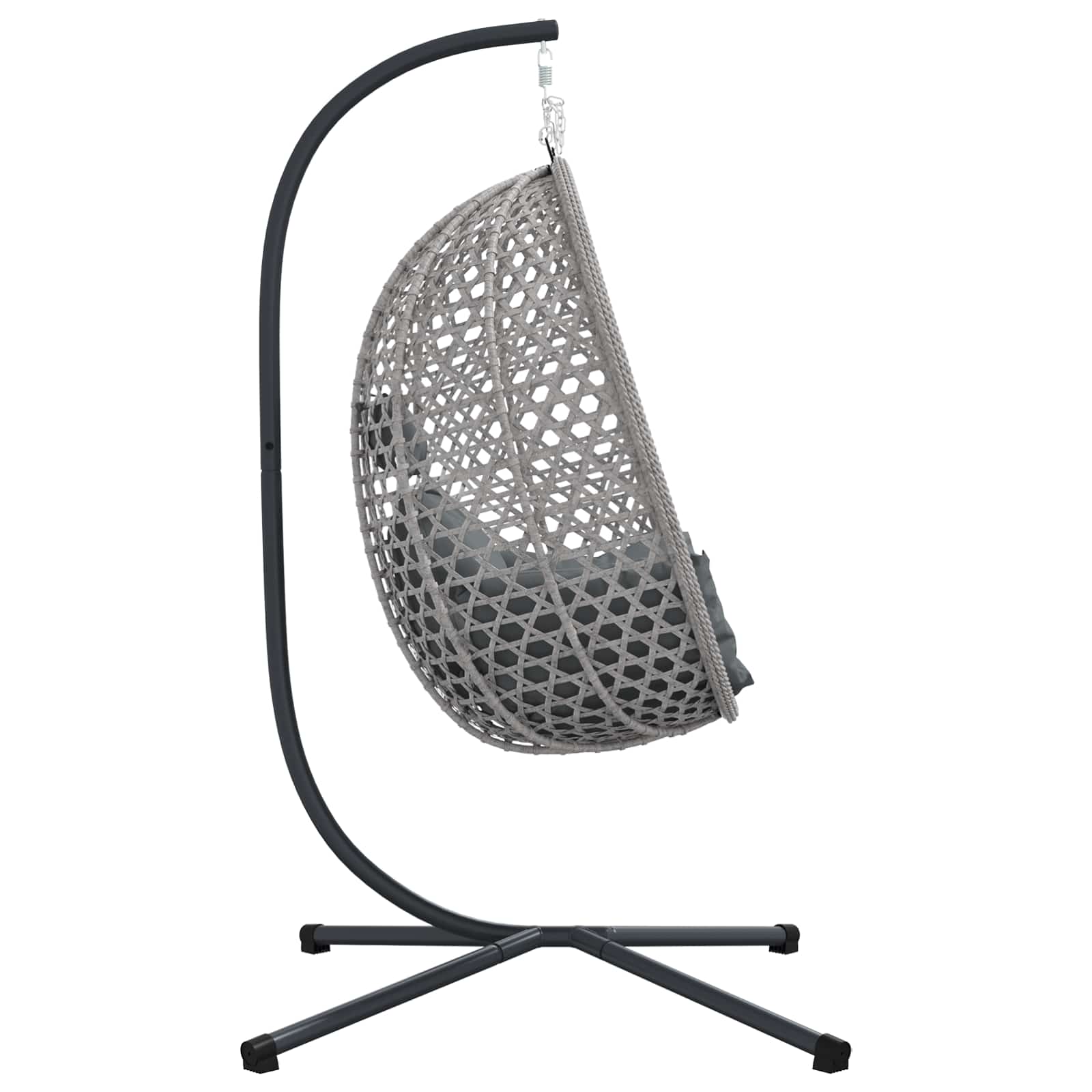 Hangende ei-stoel Antraciet en grijs 104 x 100 x 191 cm
