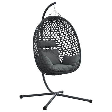Hangende ei-stoel Antraciet en zwart 104 x 100 x 191 cm