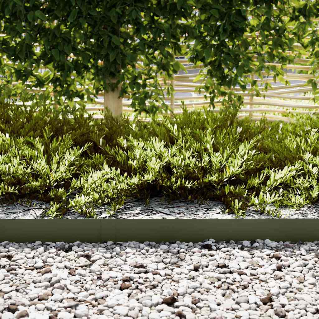 Tuinrand 30 st 100 x 0,05 x 15 cm Koudgewalst staal Olijf Groen