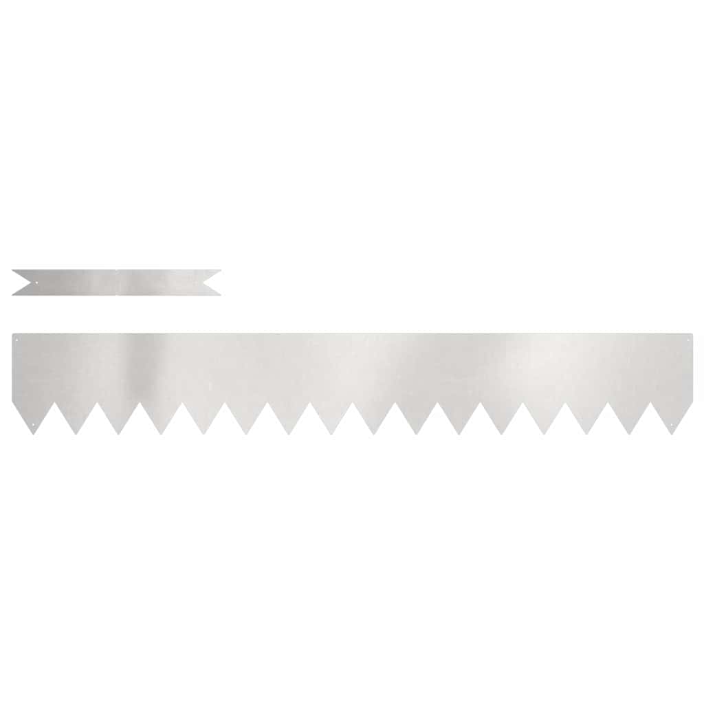 Tuinrand 30 st 100 x 0,05 x 15 cm Roestvrij staal Zilver