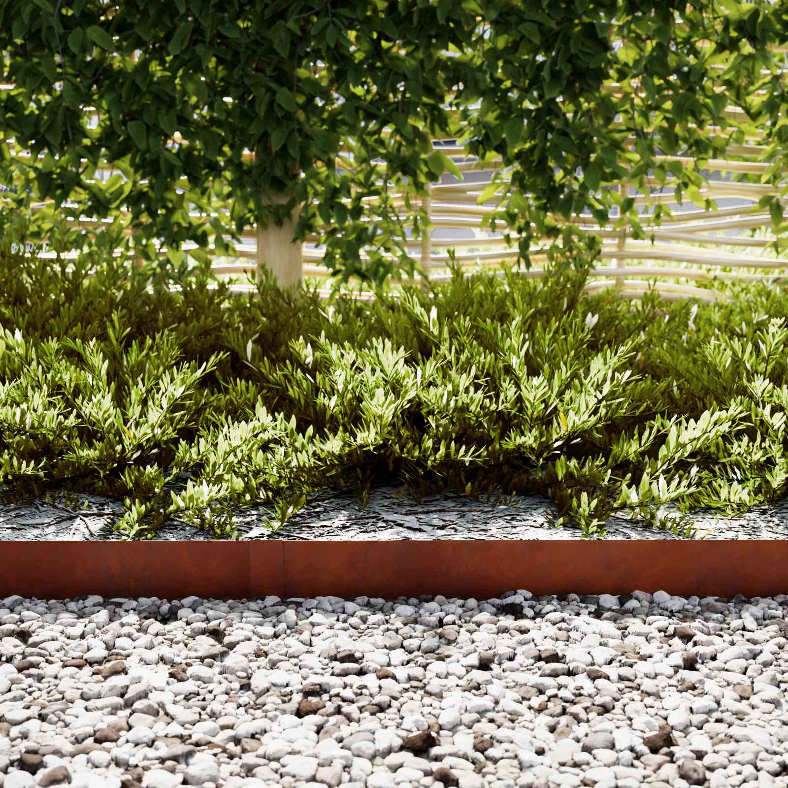 Tuinrand 10 st 100 x 0,05 x 15 cm weervast staal Roestig