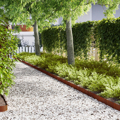 Tuinrand 10 st 100 x 0,05 x 15 cm weervast staal Roestig