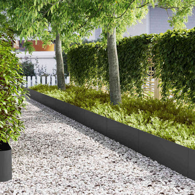 Tuinrand 10 st 100 x 0,05 x 30 cm Koudgewalst staal Zwart