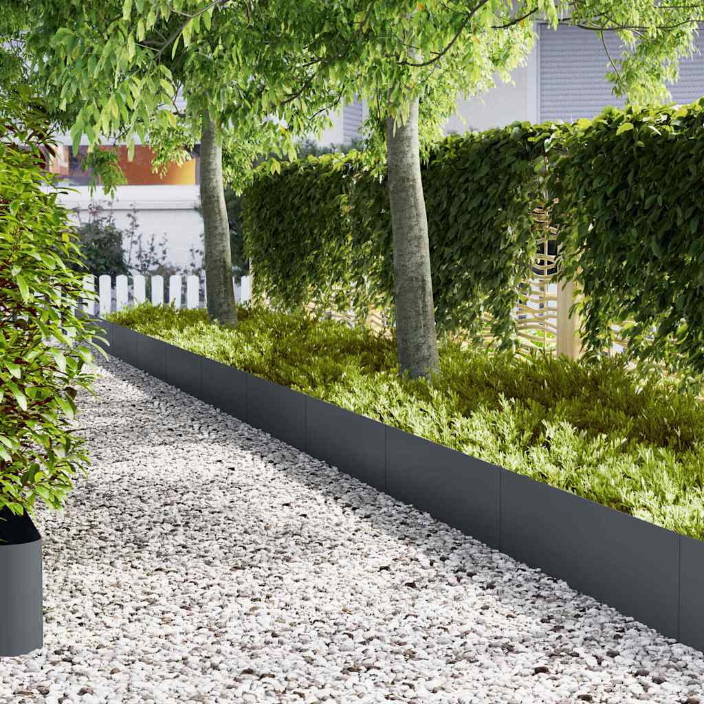 Tuinrand 10 st 100 x 0,05 x 30 cm Koudgewalst staal Antraciet