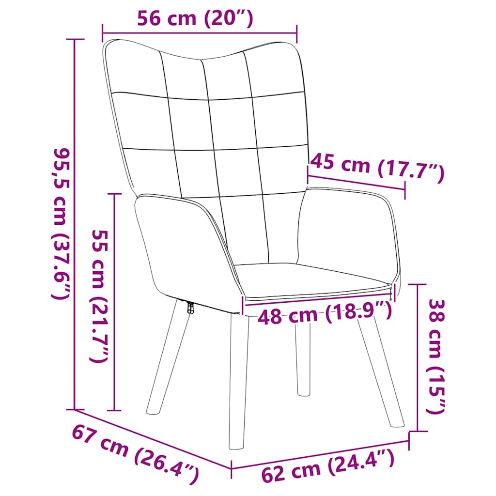 Fauteuil Roze 62 x 67 x 95,5 cm Sherpa Stof