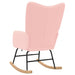 Schommelstoel Roze Sherpa Stof