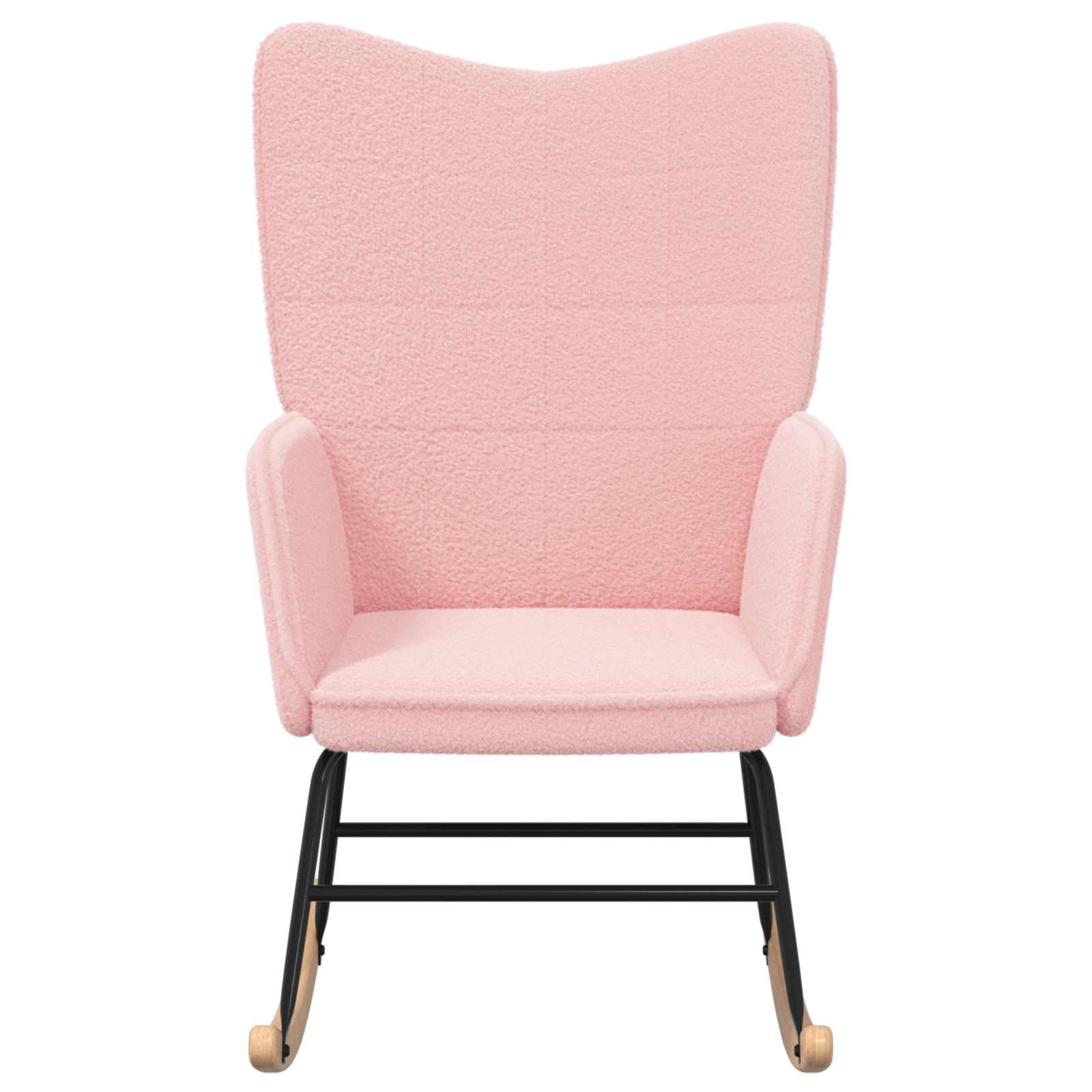 Schommelstoel Roze Sherpa Stof