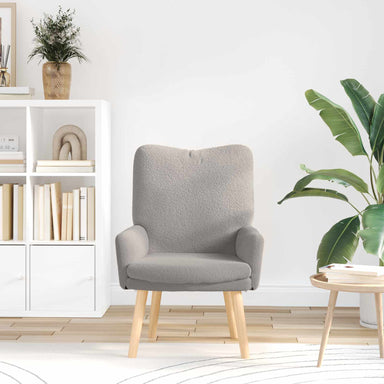 Fauteuil Lichtgrijs 63 x 67 x 94 cm Schapenstof en Triplex