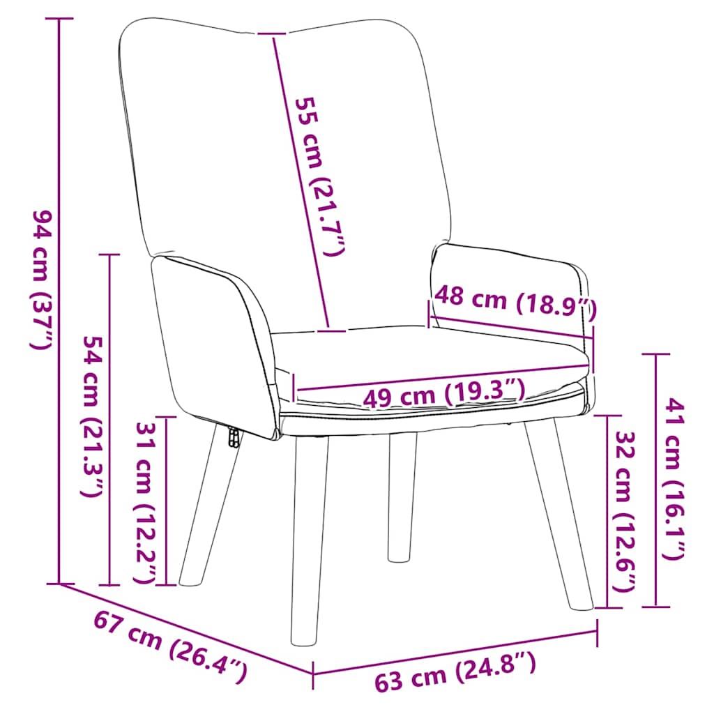 Fauteuil Lichtgrijs 63 x 67 x 94 cm Stof