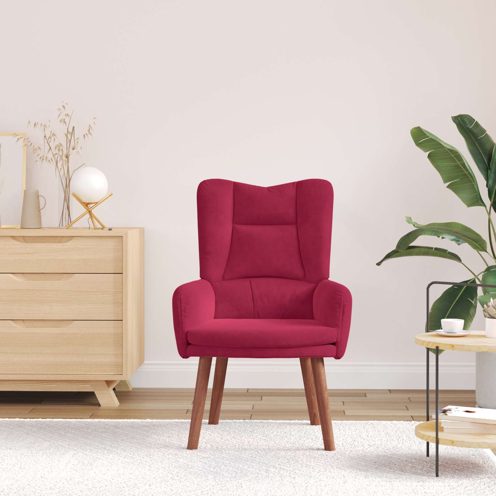 Fauteuil Wijnrood 63 x 67 x 94 cm Fluweel