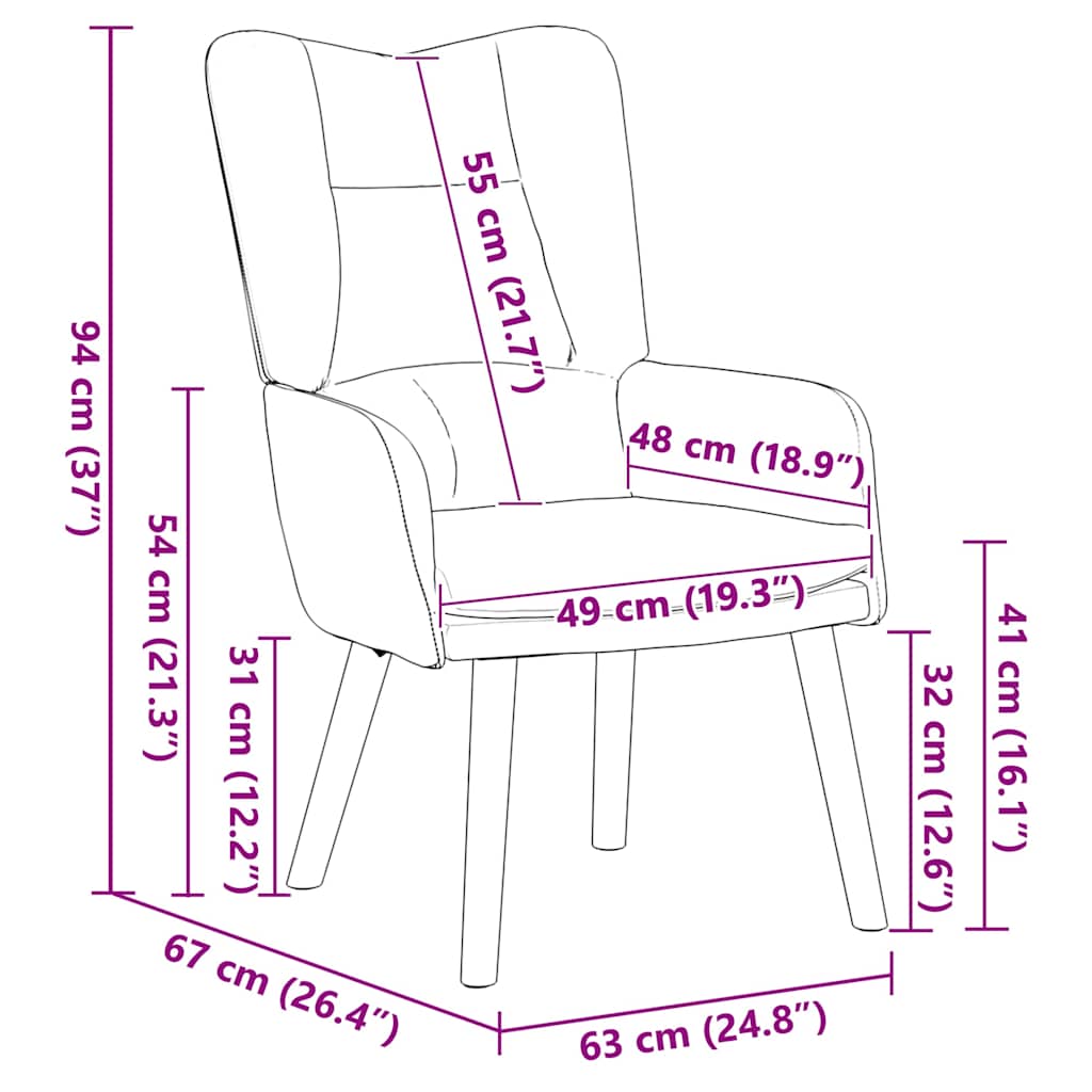 Fauteuil Zwart 63 x 67 x 94 cm Fluweel