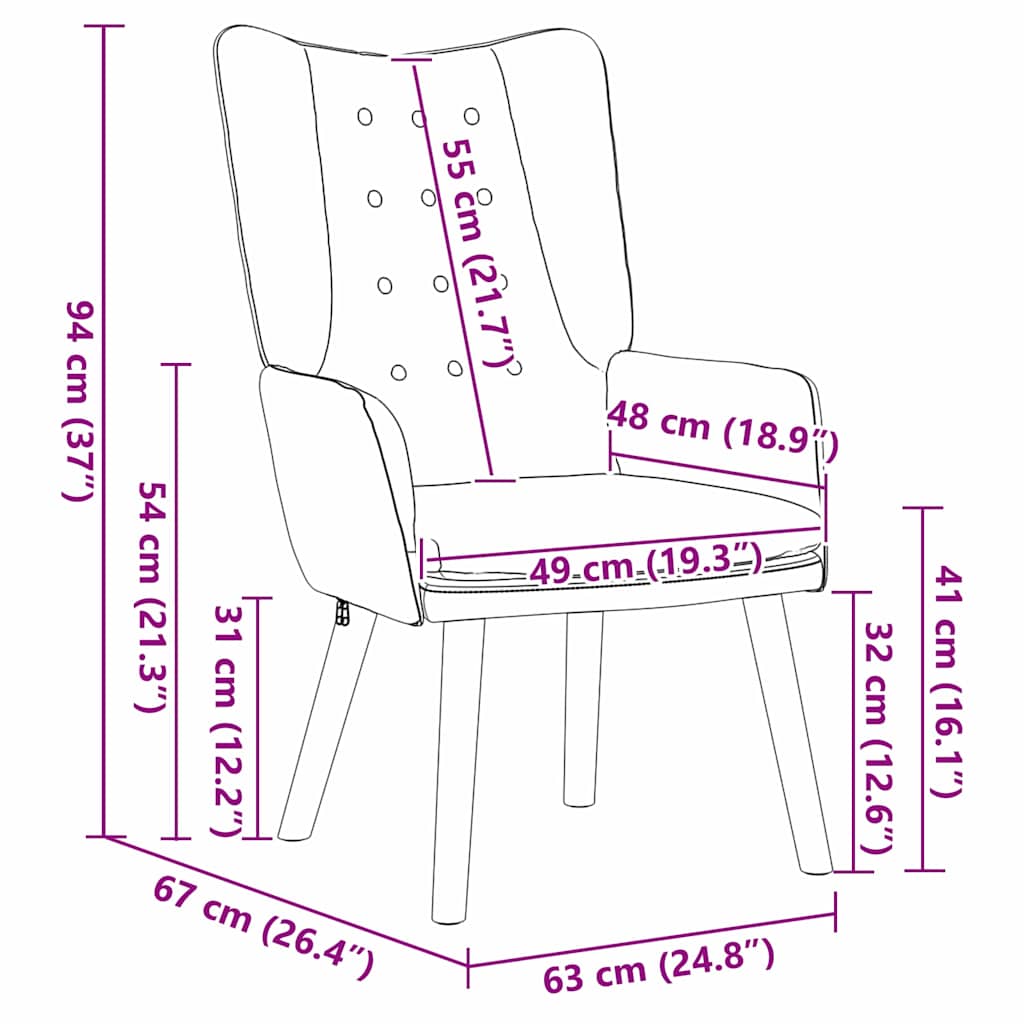 Fauteuil Blauw 63 x 67 x 94 cm Fluweel