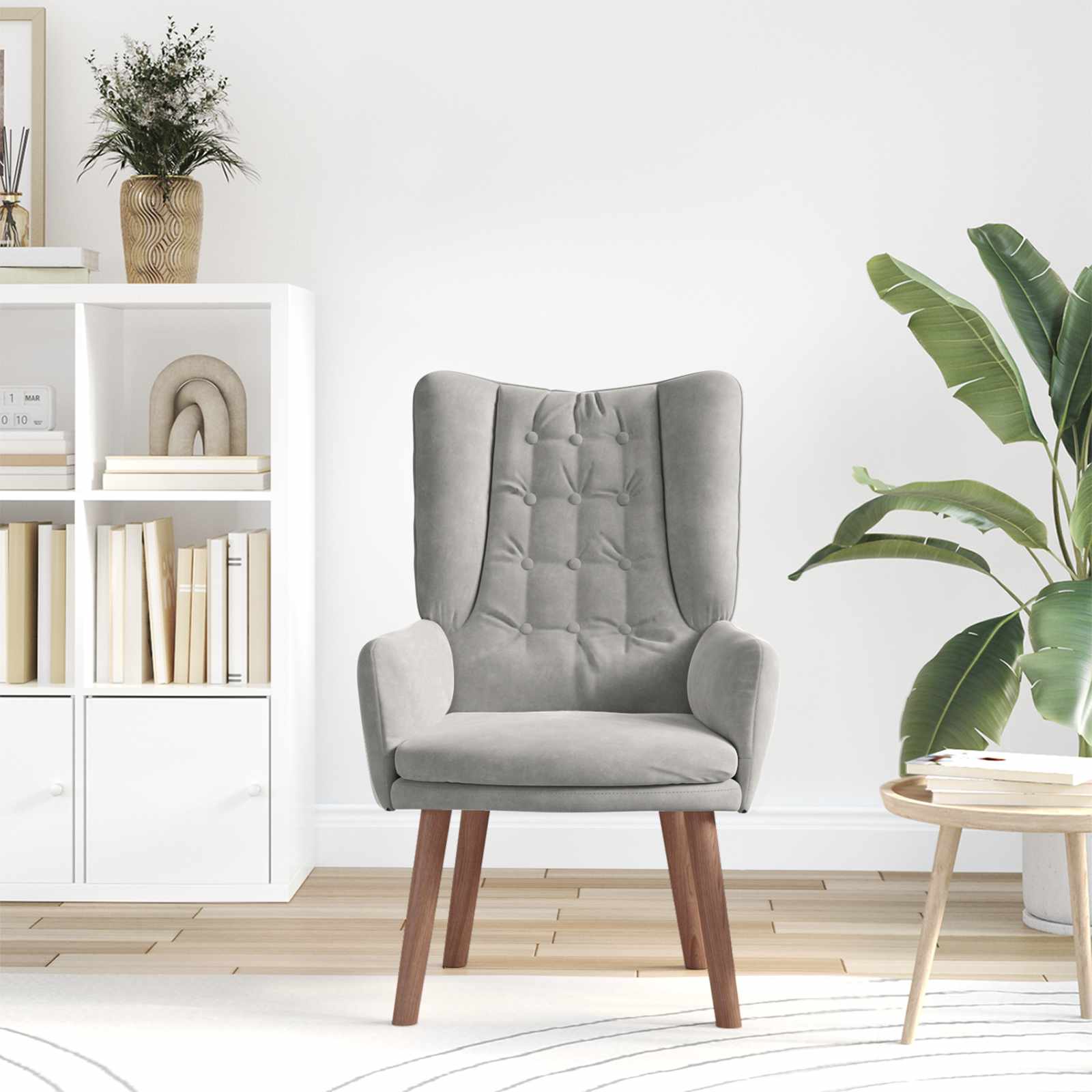Fauteuil Lichtgrijs 63 x 67 x 94 cm Fluweel