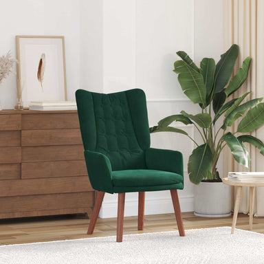 Fauteuil Donkergroen 63 x 67 x 94 cm Fluweel