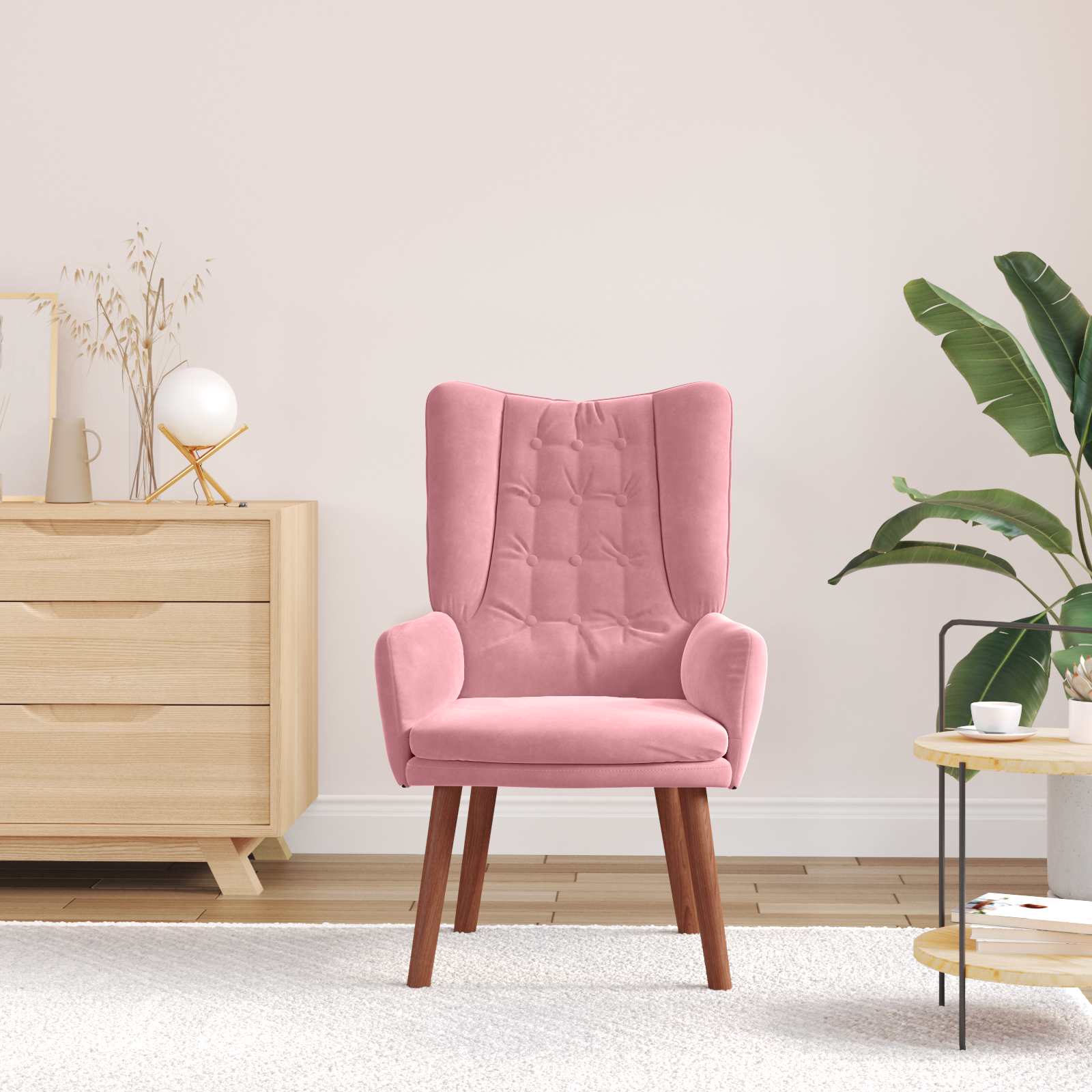 Fauteuil Roze 63 x 67 x 94 cm Fluweel