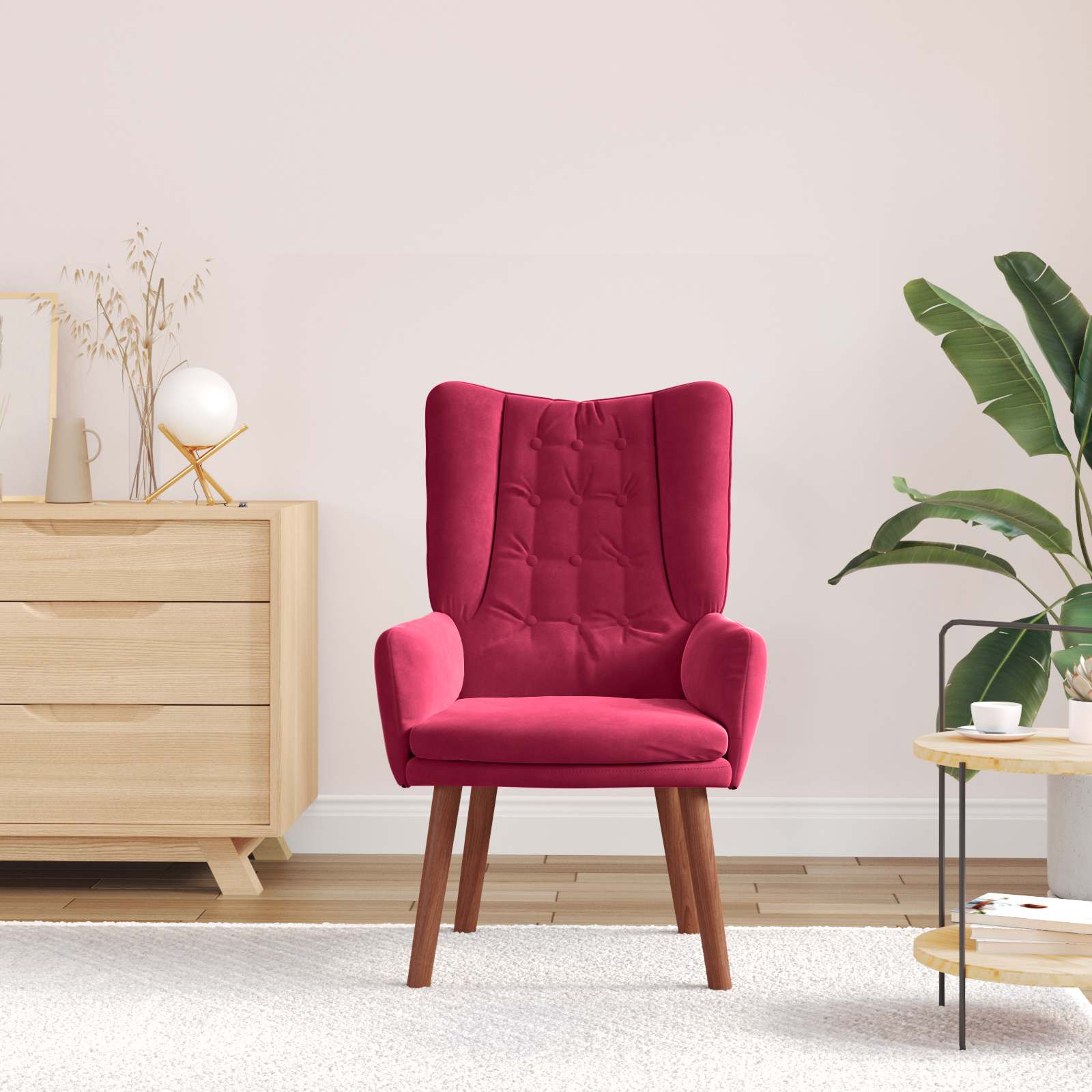 Fauteuil Wijnrood 63 x 67 x 94 cm Fluweel