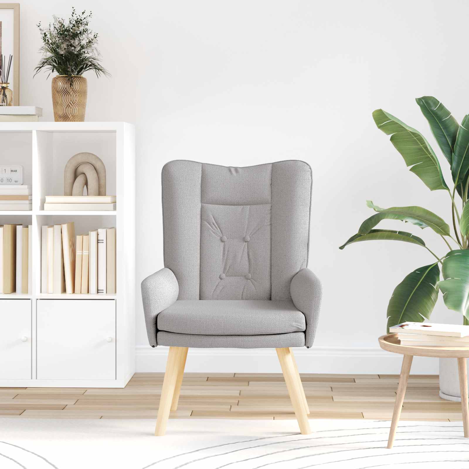 Fauteuil Wolkengrijs Stof en multiplex