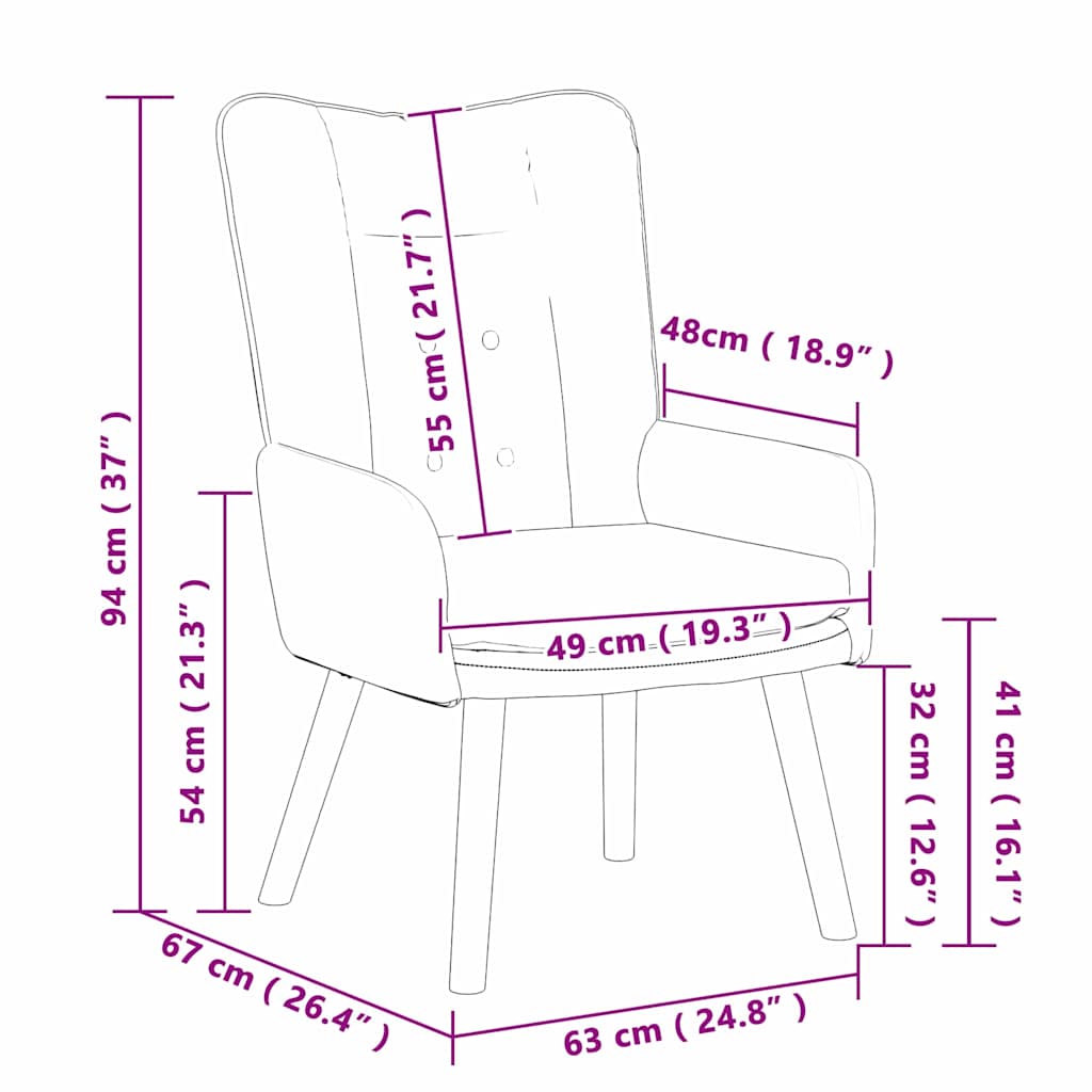 Fauteuil Wolkengrijs Stof en multiplex
