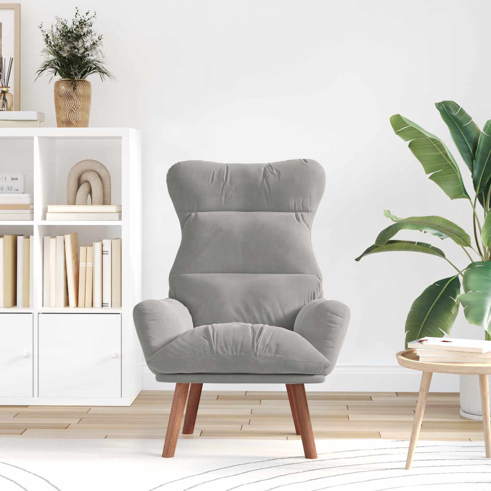 Fauteuil Lichtgrijs 69 x 74 x 93 cm Fluweel