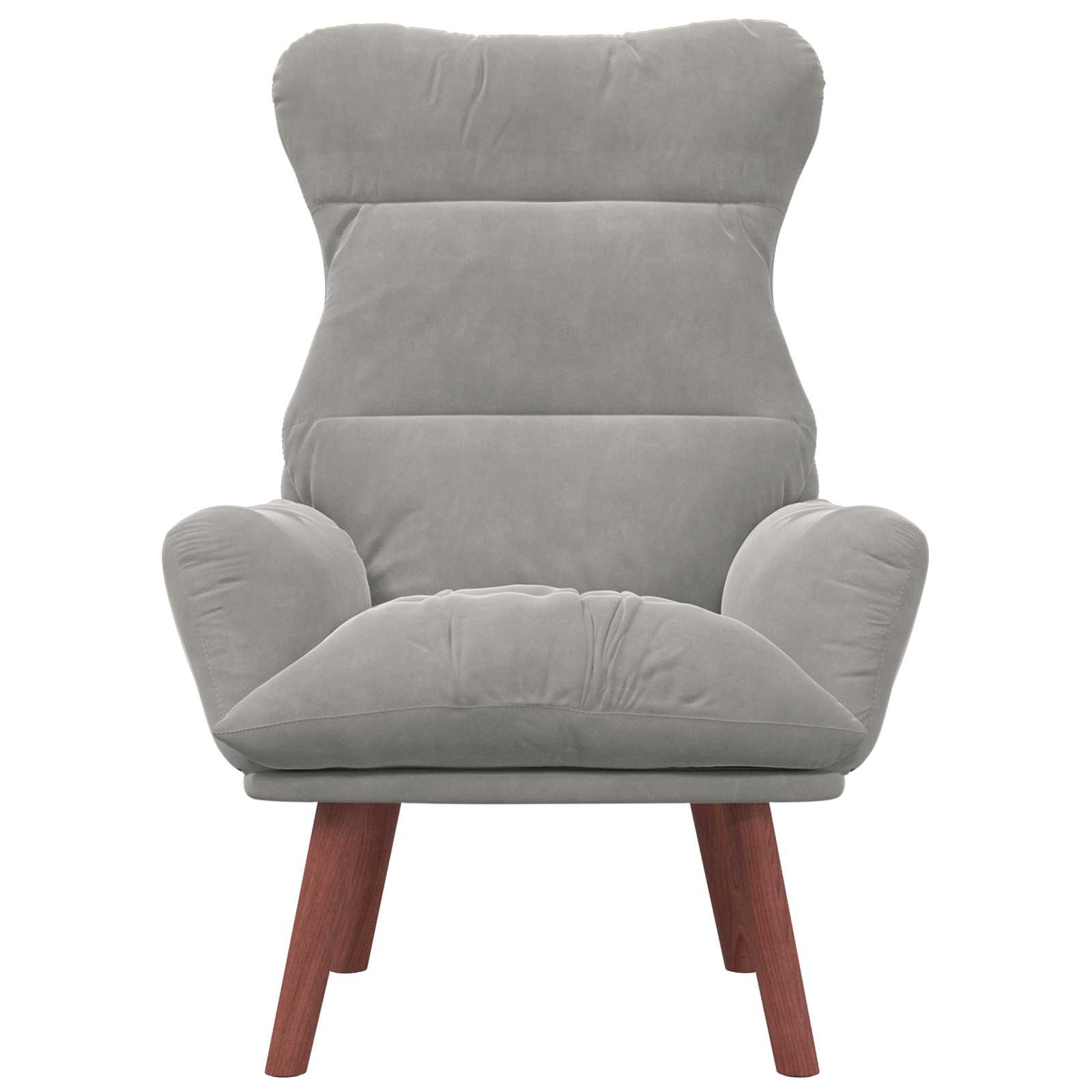 Fauteuil Lichtgrijs 69 x 74 x 93 cm Fluweel