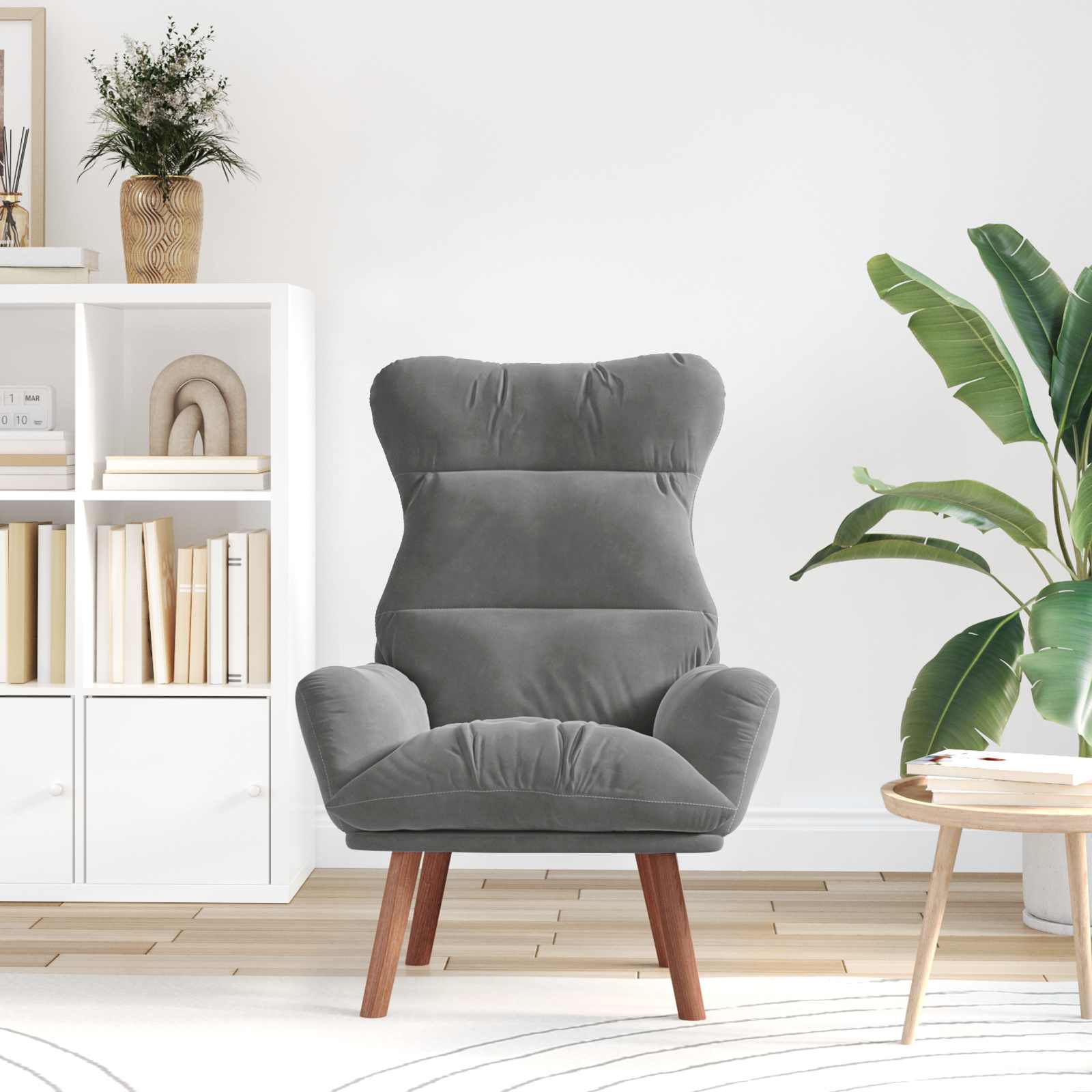 Fauteuil Donkergrijs 69 x 74 x 93 cm Fluweel
