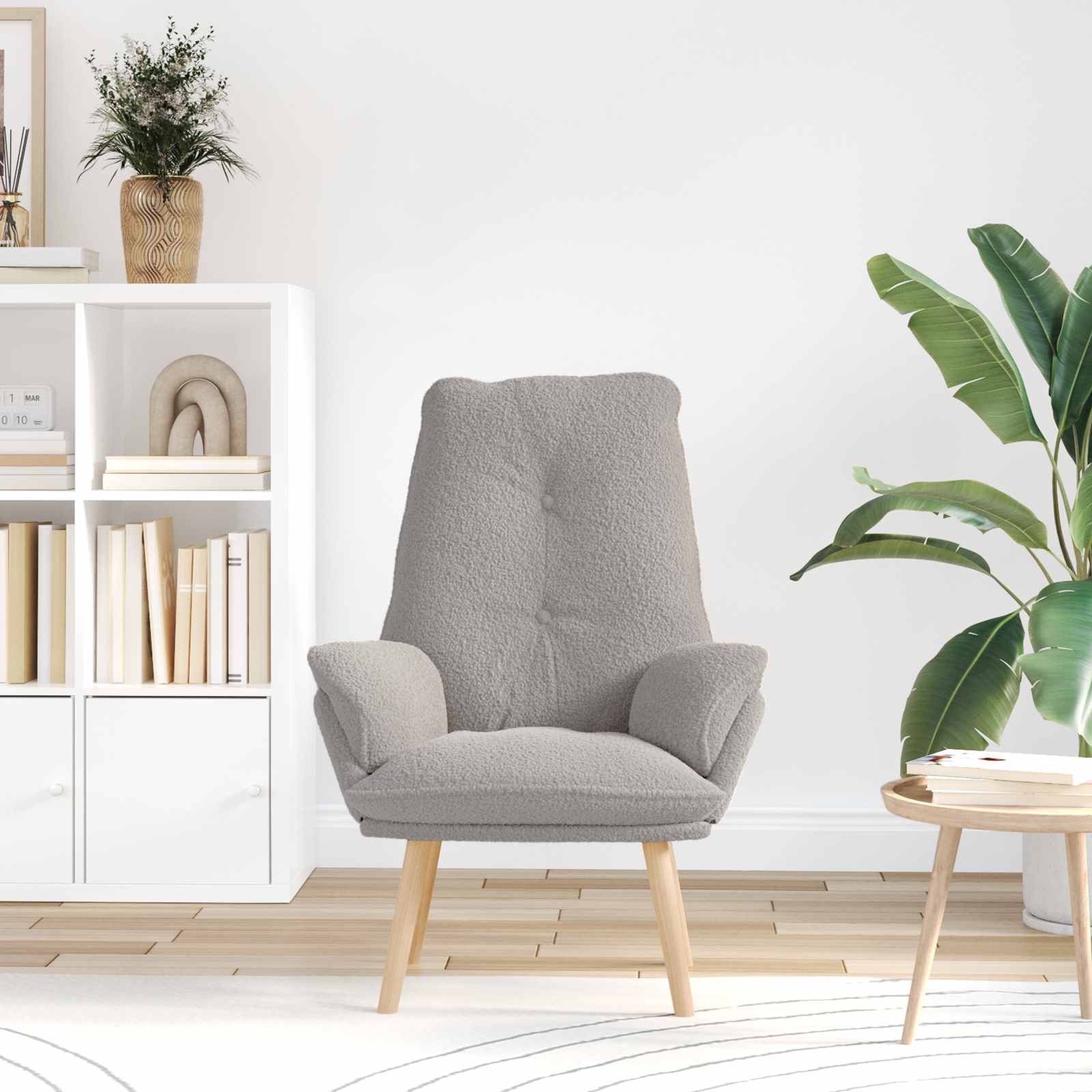 Fauteuil Lichtgrijs 69 x 74 x 93 cm Sherpa Stof