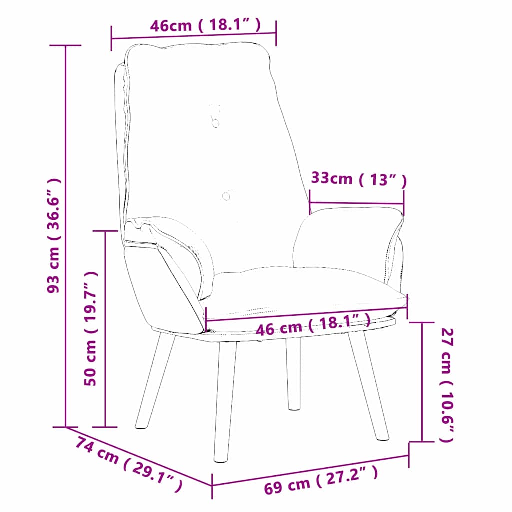 Fauteuil Crème 69 x 74 x 93 cm Stof en multiplex