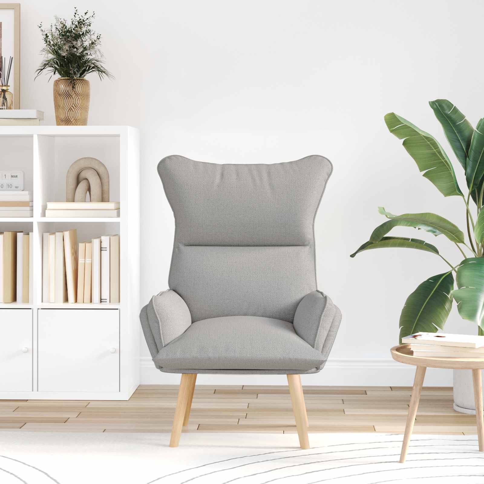 Fauteuil Wolkengrijs Stof en multiplex